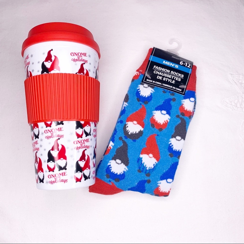 Men’s Gnome Sock & Travel Mug Gift Set